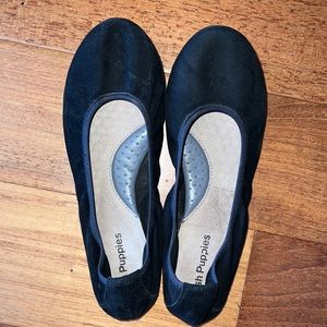 Hush Puppies black suede flats
